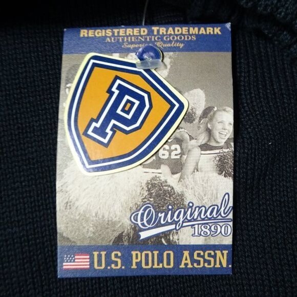 NWT US Polo Assn  Black 1/4 Zip Long Sleeve Sweater Large NEW - Picture 6 of 7